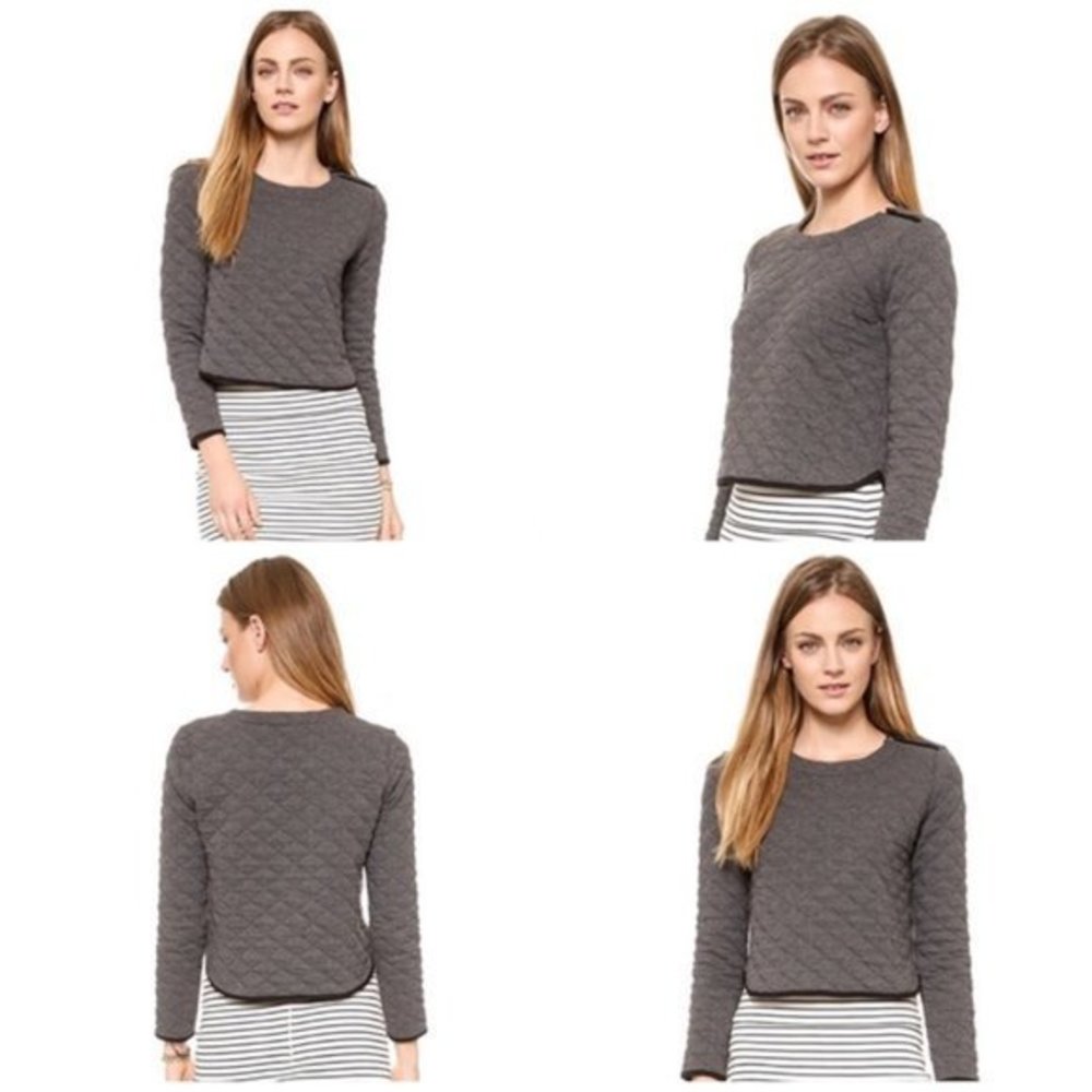 Madewell SOHO Diamond Quilted Zip-Shoulder Top